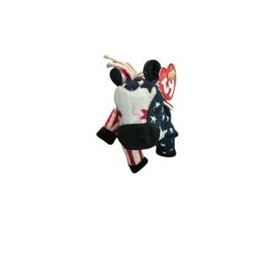 Ty Beanie Babies Lefty the Donkey 1996 USA American Flag Patriotic Plush Toy